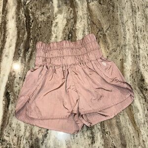 High Waist Free People Pink Shorts with Relaxed Fit and Elasticated Waistband